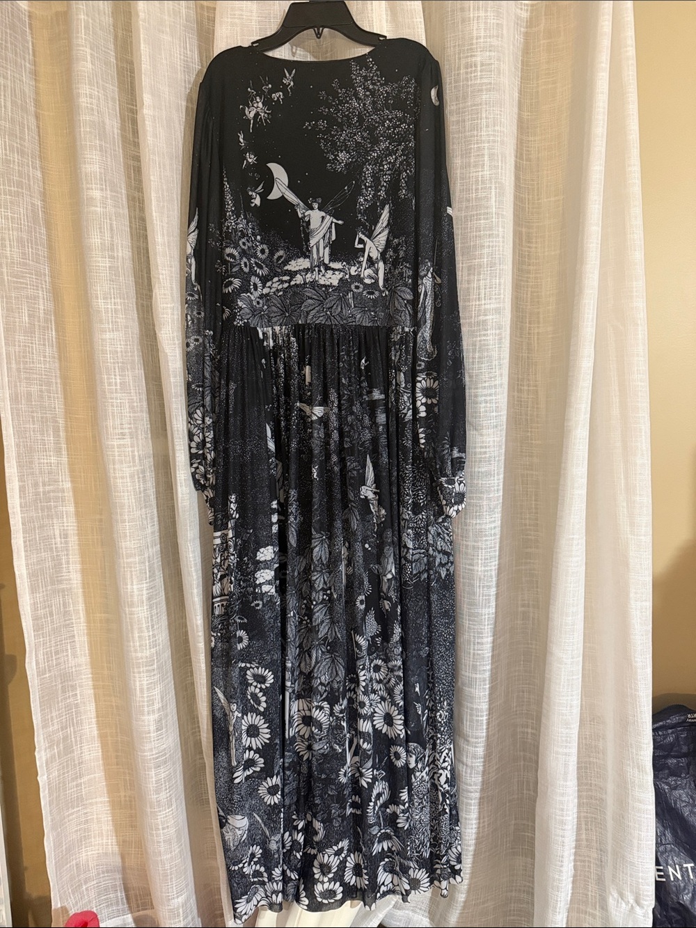 Blackmilk Black and White Lace-Up Floral Maxi Dress - Picture 3 of 5